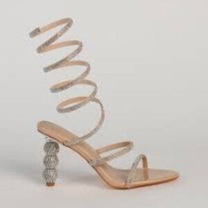 Cult Gaia Leslie Crystal-Embellished Ankle-Wrap 38 1/2